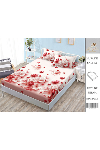 FIONNA.RO Satin Cotton Cover With Stretchy And Pillowcases 160X200cm - Flower...