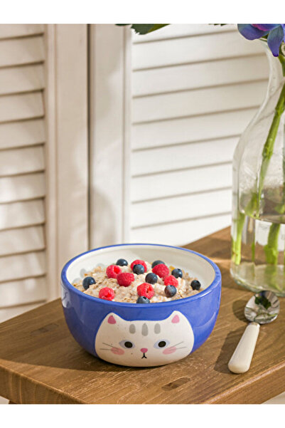 LC Waikiki Rmz Gi̇yi̇m Farkiyah Cat Printed Ceramic Bowl 14 cm