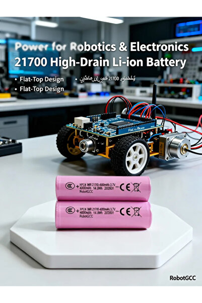 Generic 21700 Flat-Top Rechargeable Li-ion Battery 3.7V 4000mAh Each (4 Pack)