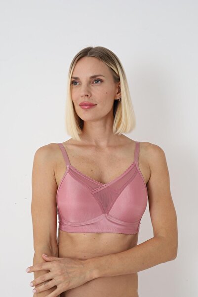 MODELLİFE Dried Rose Half-Filled No-Ballence Minimizer Push up Bustier