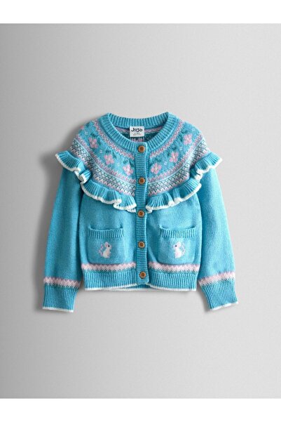 Next Baby Cotton Jojo Maman Bébé Light Blue Duck Patterned Cardigan
