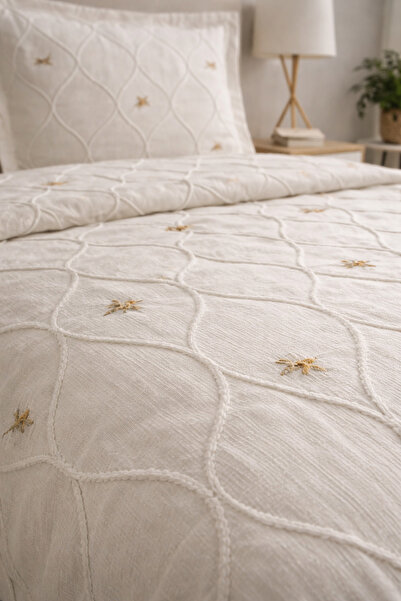 Home 🌼 Nakışlı Pamuk Pike Takımı – 240x260 cm