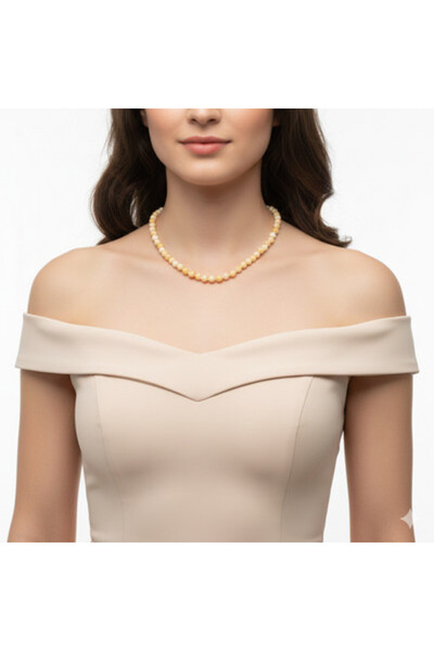 Natural Baltic Amber Necklace – Polished Cream & Honey Beads – 8 g