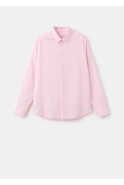Mango Teen Düğmeli keten gömlek