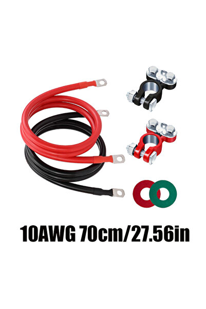 Choice1 موصلات طرفية لبطارية 10AWG بطول 70 سم، أسلاك توصيل للسيارات والدراجات...