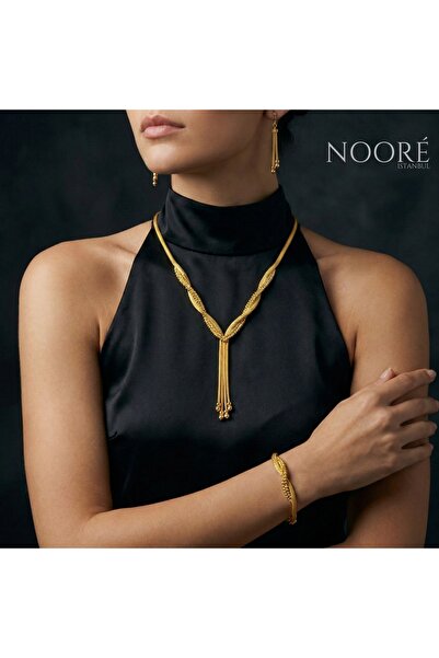 NooreIstanbul Vera Zarif Takı Seti - 925 Ayar Gümüş 22 Ayar Altın Kaplama