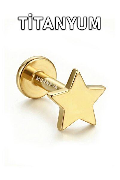 MORNEVA Titanyum Minicik Yıldız Helix Tragus Flat Conch Lobe Kulak Piercingi ...