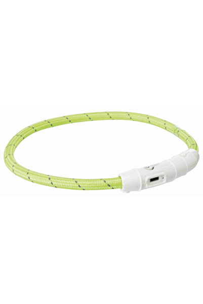 Trixie Zgardă LED, reîncărcabilă prin USB, M-L: 45 cm/7 mm, verde