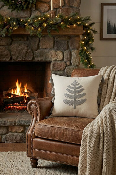 Valmia Home Buldan Handmade Tree Patterned Tasseled Decorative Cushion Cover ...