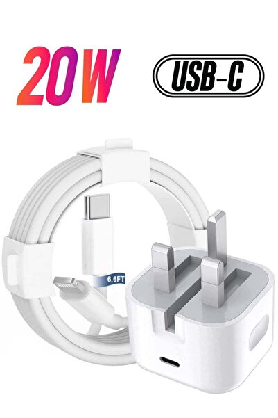 Shopi كابل وشاحن آيفون، شاحن سريع 20 واط بتقنية PD 3.0، شاحن جداري USB-C مع ك...