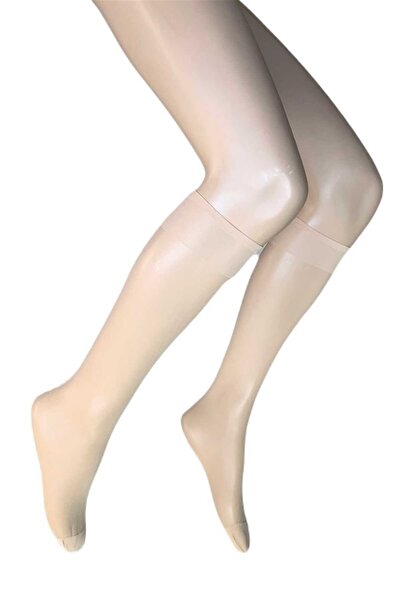 Mestore جوارب نسائية لامعة بطول الركبة 15 دينير تان 57