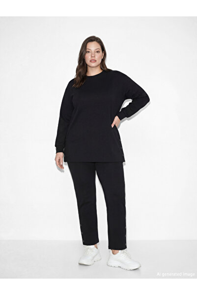 LC Waikiki Γυναικείο φούτερ τουνίκ με απαλή υφή σε μεγάλο μέγεθος