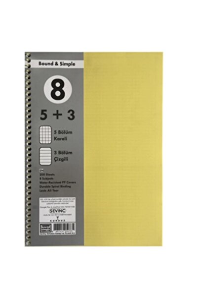 Sevinç 200 Sheets Pp Cover Notebook with Index Tabs
