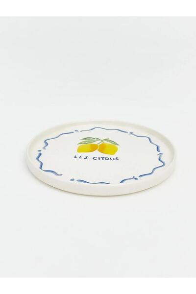 LC Waikiki Lemon Printed Ceramic Cake Plate Set of 4 20 cm (S6)