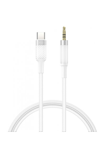 XO Design Cablu Audio USB-C - 3.5mm NB-R279B, 1m, Alb