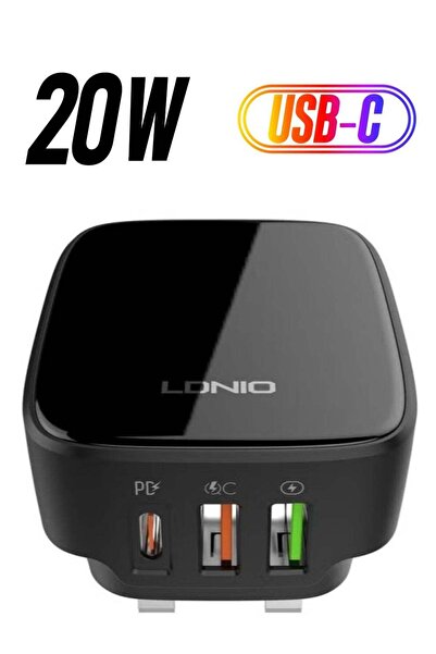 Shopi شاحن Q334 PD سريع - منافذ USB مزدوجة و Type-C من الاتحاد الأوروبي والول...