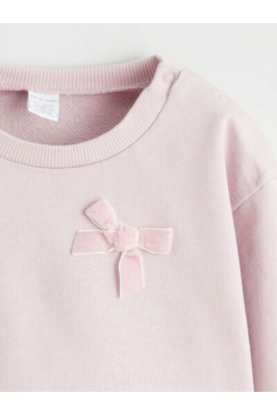 LC Waikiki Peak Yeni Sezon Fiyonklu Kız Bebek Sweatshirt ve Tayt 2'li