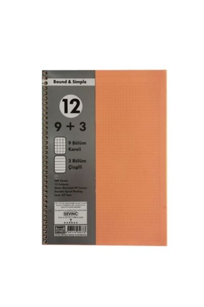 Sevinç A4 300 Sheets Pp Cover 9+3 Notebook with Index Tabs