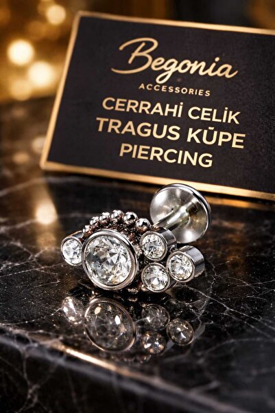 Begonia Accessories 316L Cerrahi Çelik Paslanmaz Kararmaz Alerji Yapmaz Zirko...