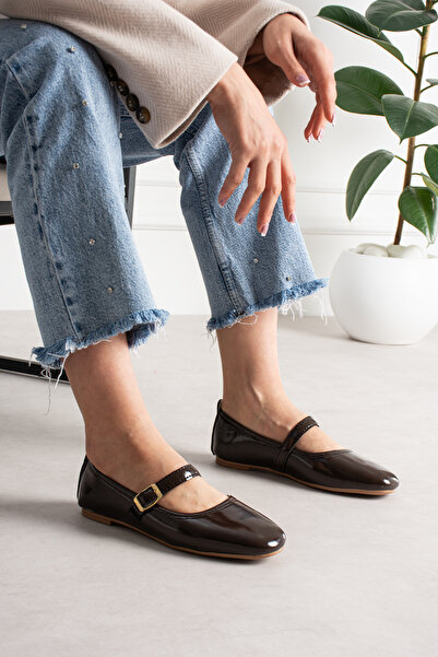 BYRAMSE Buckle Daily Ballet Flats Stylish Design Home Office Shoes