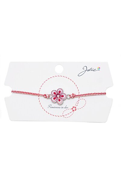 JOLIE Set de 5 brățări tradiționale cu pandantiv, Jolie, model floral, șnur î...