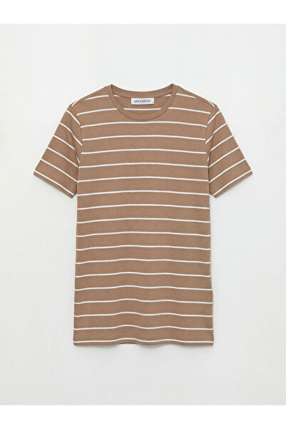 LC Waikiki Ecru Crew Neck Striped Women's T-Shirt