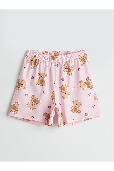 LC Waikiki Pantaloni scurți de pijama pentru fete, cu imprimeu și talie elast...