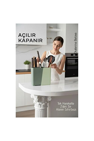 shopwave Akıllı Sürgülü Bıçaklık ve Kaşıklık Organizeri - Ayarlanabilir Tezga...