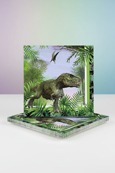 Umamiçe مناديل مزخرفة بتصميم الجوراسيك 16 قطعة