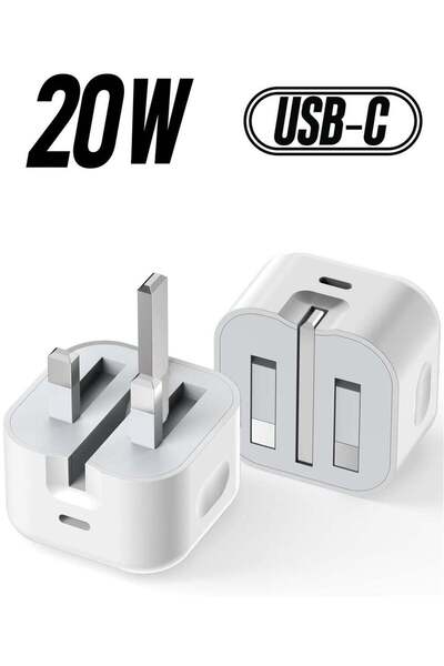 Shopi شاحن سريع USB-C بقوة 20 واط - محول حائط مدمج لأجهزة iPhone وSamsung وiP...