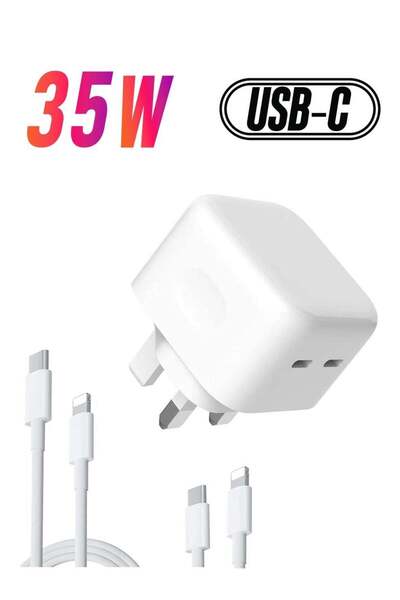 Generic محول طاقة USB-C أصلي بقوة 35 واط لأجهزة iPhone 14 و13 و12 و11 Pro Max...