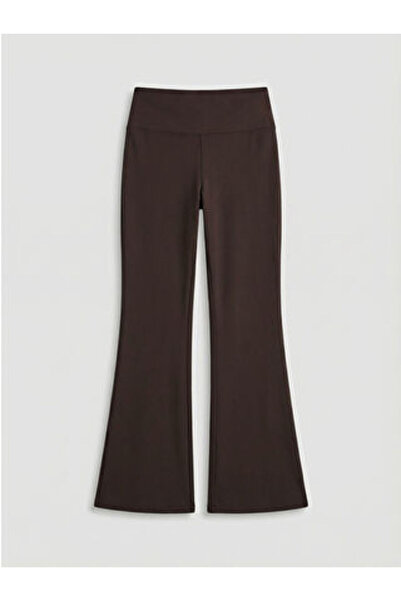 LC Waikiki Brown Elastic Waist Flared Leg Women's Sports Leggings