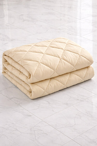 Zarif Home لحاف سيليكون كلاسيك رانفورس مقاس كينج (كبير الحجم) - كريمي - أبيض