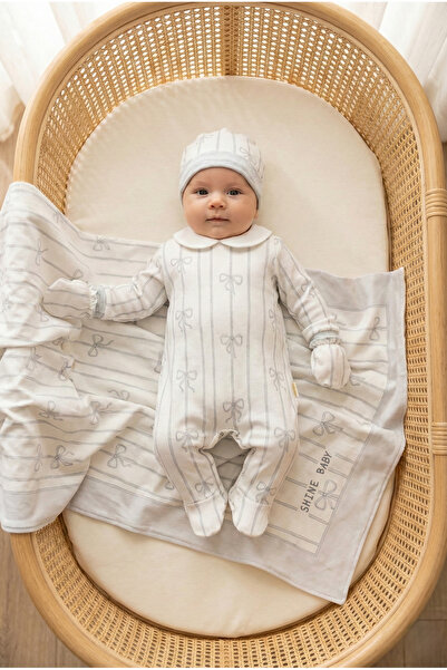 ZEYNUKO Baby Girl 100% Cotton Bow-Tie Striped 8-Piece Newborn Hospital Releas...