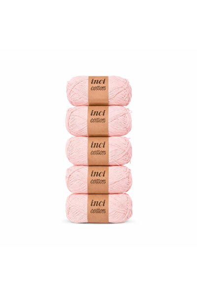 inci cotton Pembe Koton 5'li Pamuk Örgü İpi İpliği Amigurumi, Battaniye, Çant...
