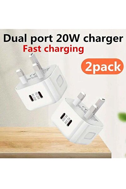 Shopi شاحن حائط سريع USB-C PD ثنائي المنافذ بقدرة 20 واط | محول طاقة للسفر بم...