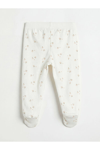 LC Waikiki Ecru Elastic Waist Baby Girl Booties and Sweatpants 2-Piece Set