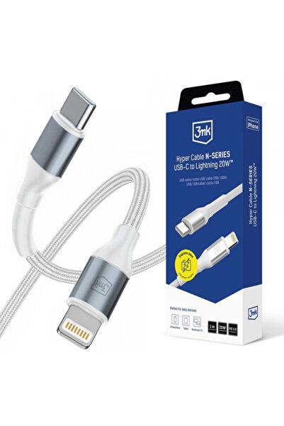 3MK USB-C - Lightning Hyper N Data and Charging Cable, 20W, 1m, White