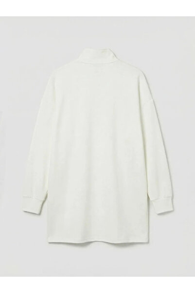 LC Waikiki Ecru Mock Neck Soft Touch Women's Sweatshirt Tunic