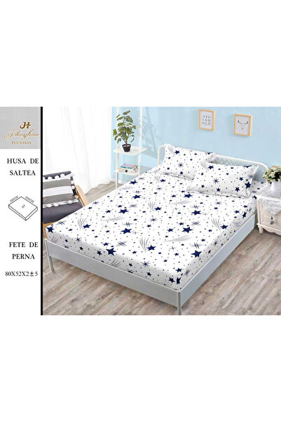 FIONNA.RO Satin Cotton Cover With Stretchy And Pillowcases 180x200cm - Conste...