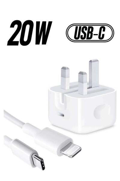 Shopi شاحن آيفون معتمد من MFi بقوة 20 واط، مزود بقابس وكابل USB-C إلى Lightni...