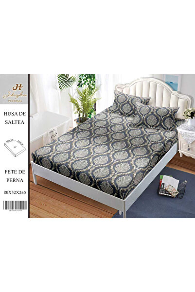 FIONNA.RO Satin Cotton Cover With Stretchy And Pillowcases 180X200cm - Abstra...