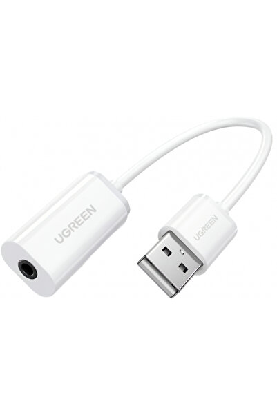 Ugreen Adaptor Audio US206, USB-A - 3.5mm, Alb