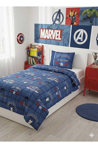 AKG Özdilek Marvel Captain America (Kaptan Amerika) Yatak Örtüsü Seti, Takımı