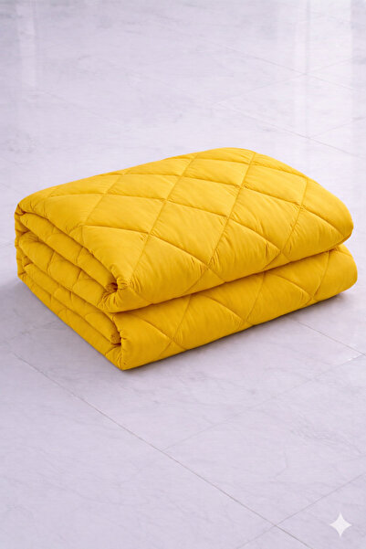 Zarif Home لحاف سيليكون كلاسيك رانفورس مقاس كينج (كبير الحجم) - كاكي - أصفر