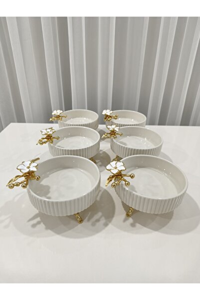 PARILTI HOME COLLECTİON Set of 6 Round Porcelain Dessert Presentation Bowls –...