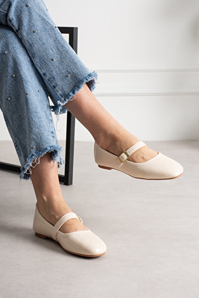 BYRAMSE Buckle Daily Ballet Flats Stylish Design Home Office Shoes