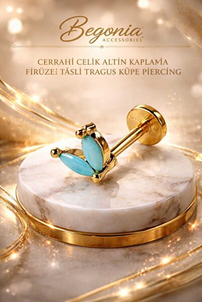 Begonia Accessories 316L Cerrahi Çelik Altın Kaplama Kararmaz Alerji Yapmaz Z...