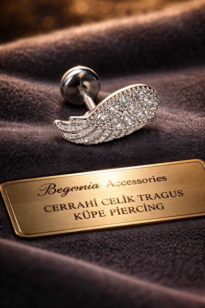 Begonia Accessories 316L Cerrahi Çelik Paslanmaz Kararmaz Alerji Yapmaz Zirko...