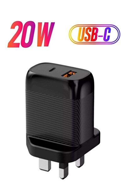 Bastec شاحن جداري سريع بمنفذين (PD + USB) للشحن السريع، بقوة 20 واط، موديل BC...